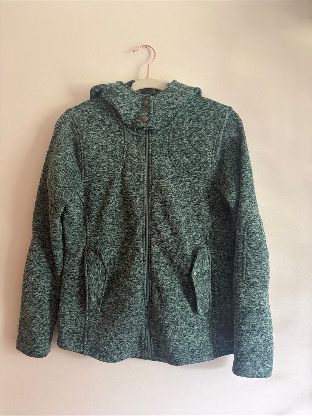 Eddie Bauer Green Heathered Utility Zip Jacket